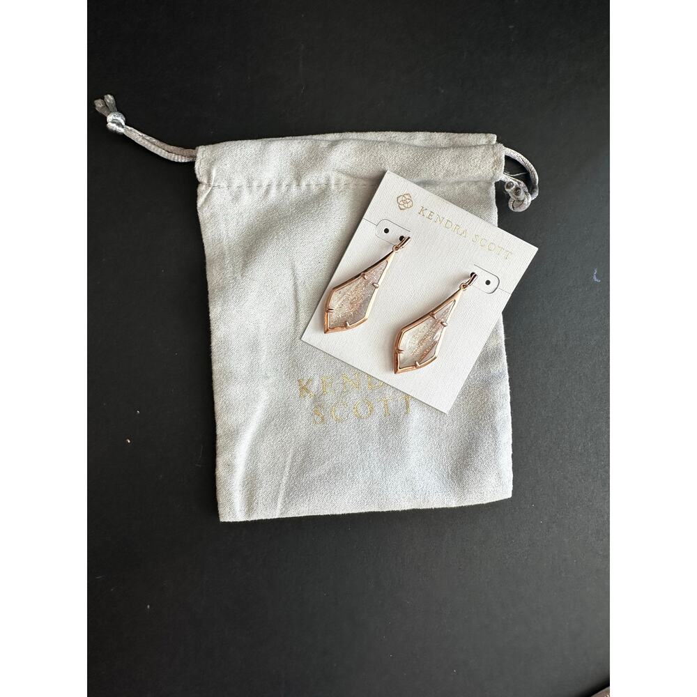 Kendra Scott Olivia Drop Earrings Dusted Glass Rose Gold